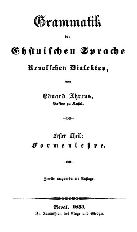 E. Ahrens 1853 Formenlahre