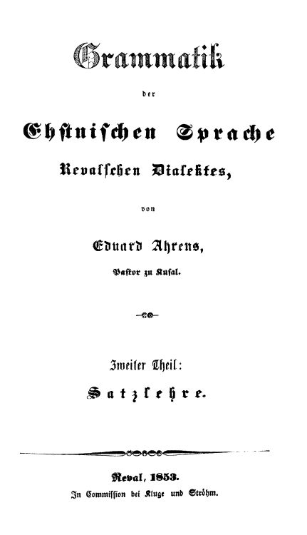 E. Ahrens 1853 Syntax